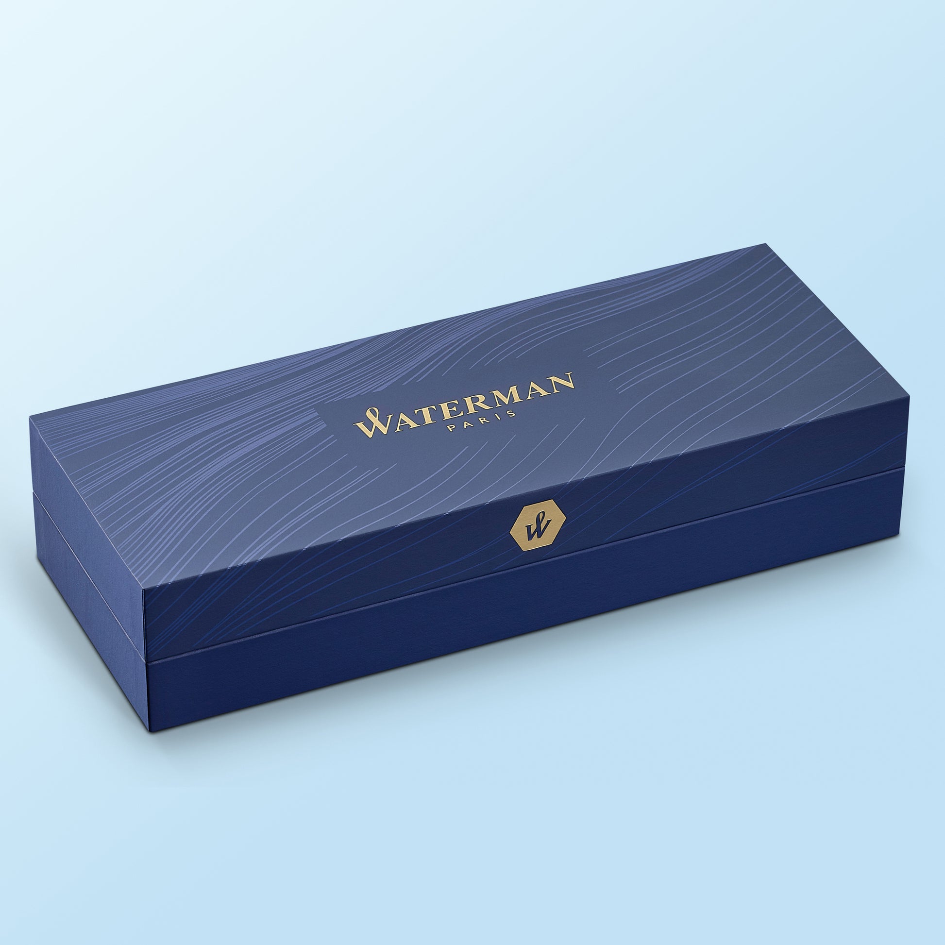 Waterman Hemisphere Stainless Steel Chrome Trim Ballpoint Pen in Box