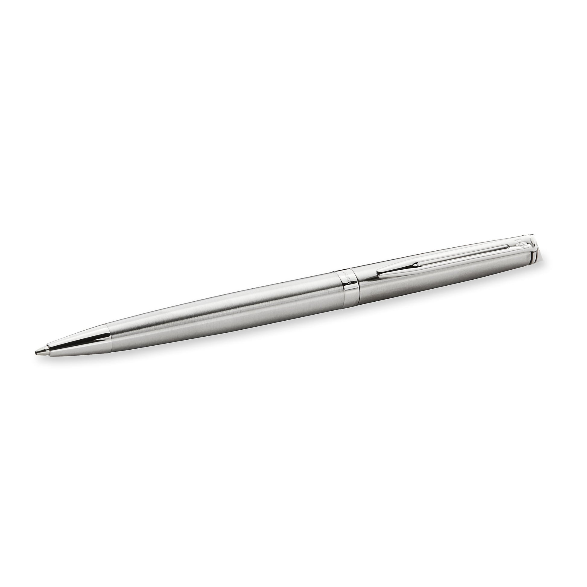 Waterman Hemisphere Stainless Steel Chrome Trim Ballpoint Pen in Box