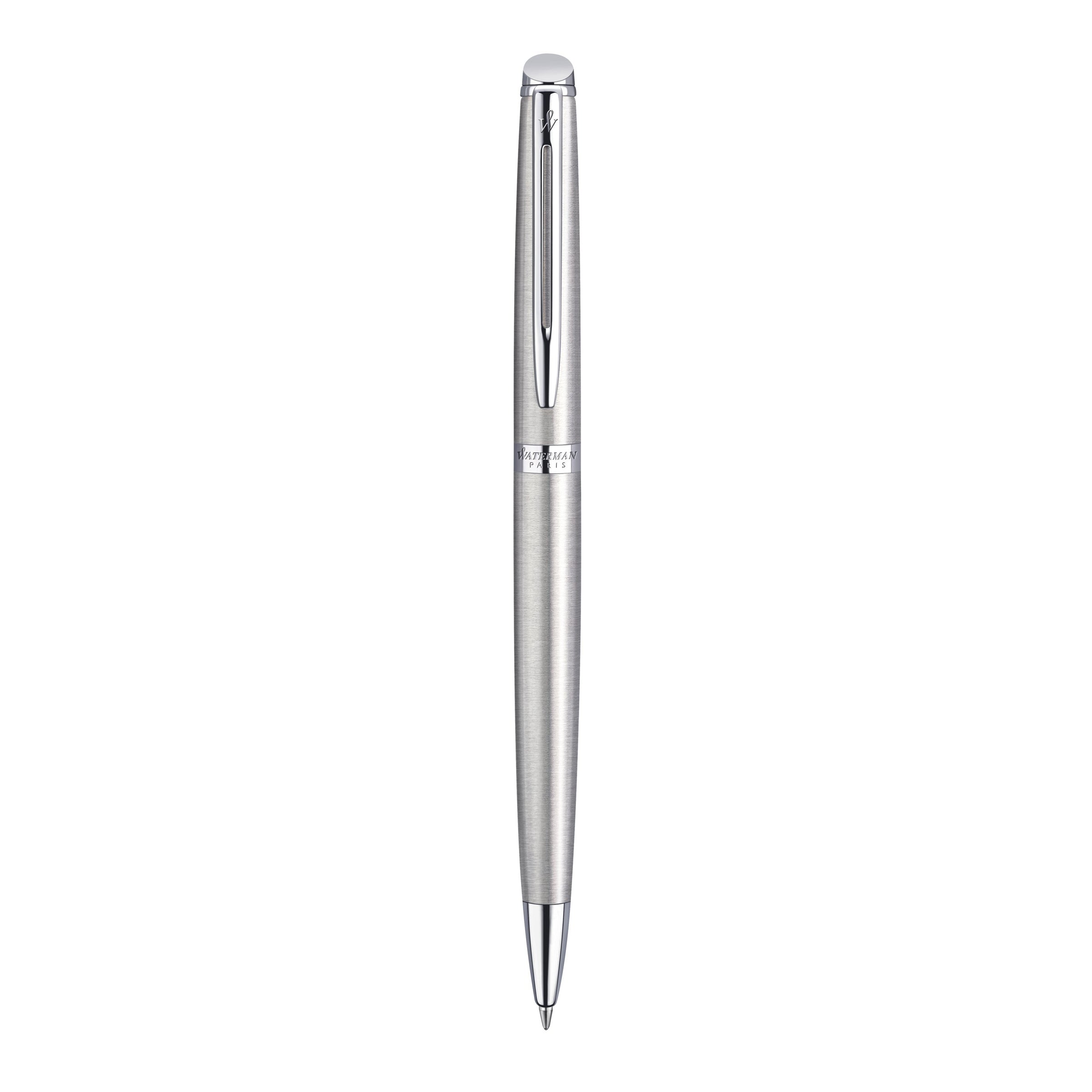 Waterman Hemisphere Stainless Steel Chrome Trim Ballpoint Pen in Box