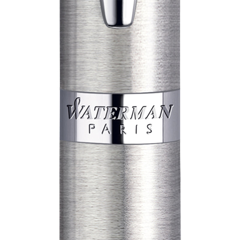 Waterman Hemisphere Stainless Steel Chrome Trim Ballpoint Pen in Box