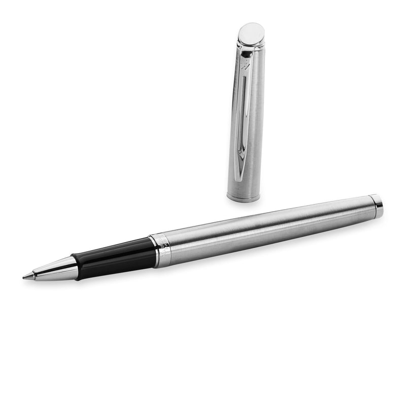 Waterman Hemisphere Stainless Steel Chrome Trim Rollerball Pen in Box