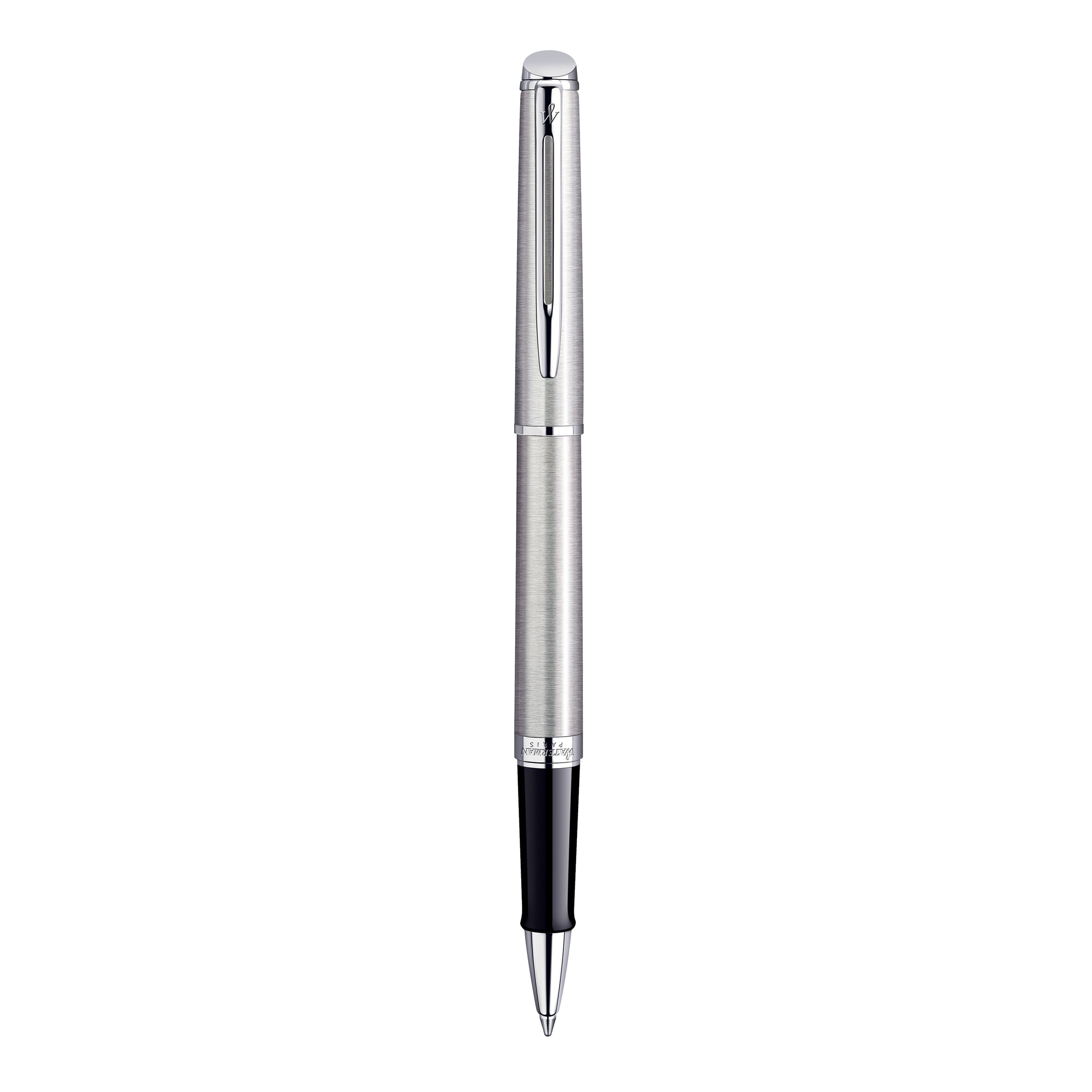 Waterman Hemisphere Stainless Steel Chrome Trim Rollerball Pen in Box
