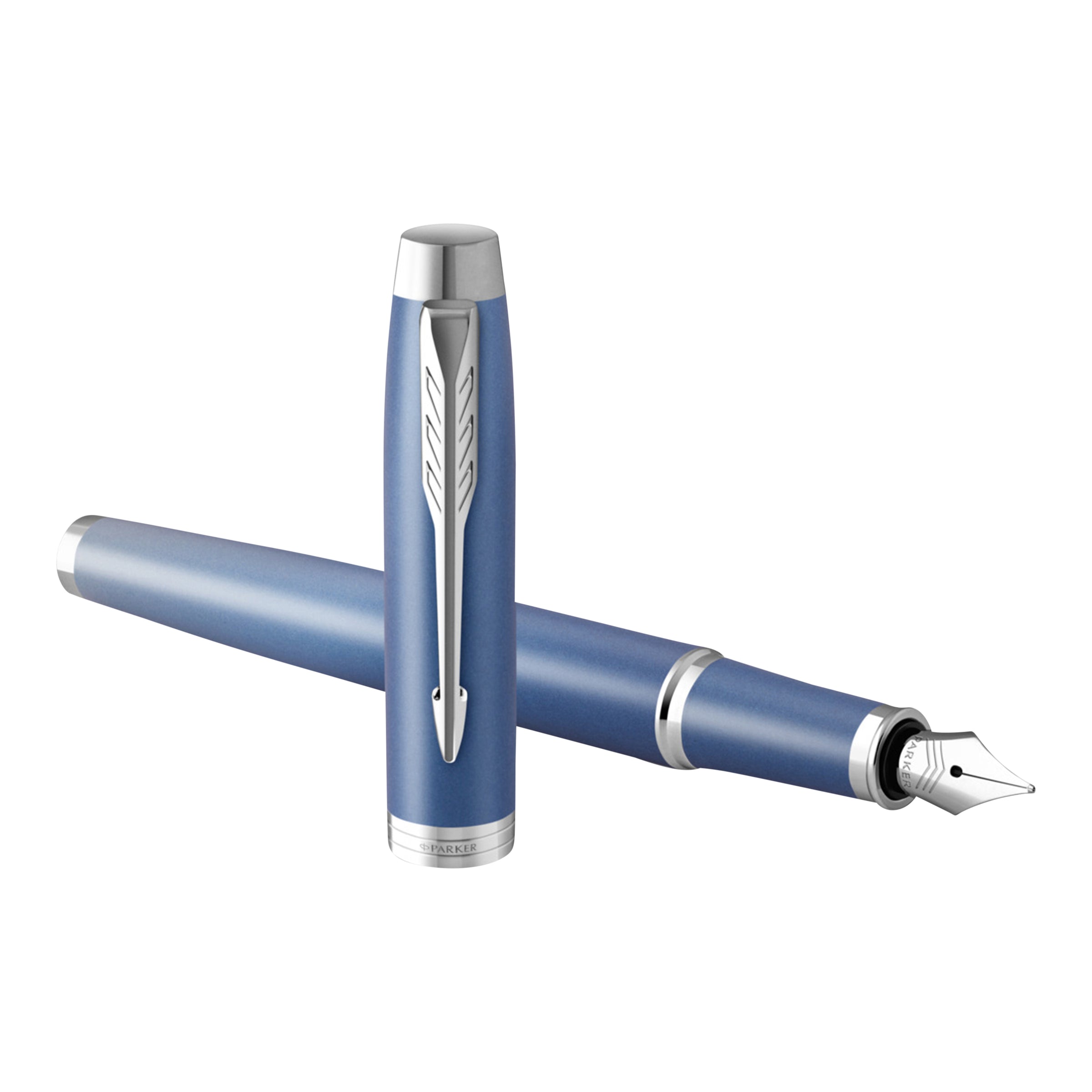 Parker IM Writing Rituals Fountain Pen Blue Lacquer and Chrome Trim Medium Nib