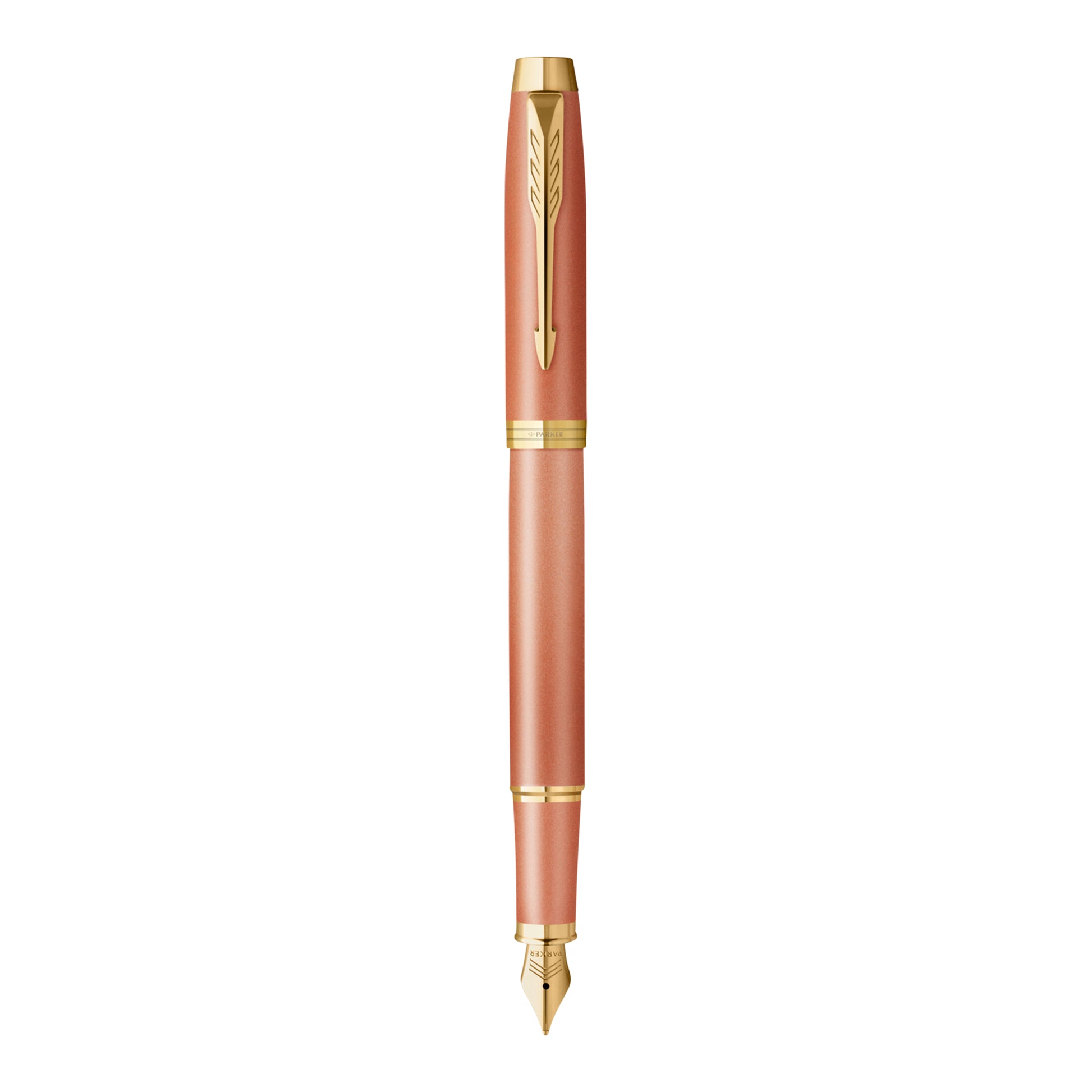 Parker IM Writing Rituals Fountain Pen Orange Lacquer and Gold Trim Medium Nib