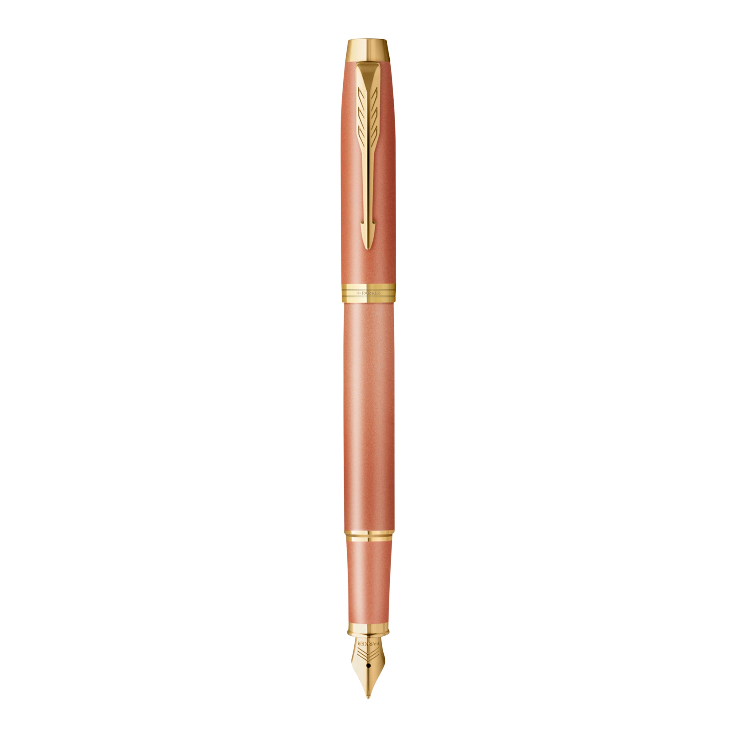 Parker IM Writing Rituals Fountain Pen Orange Lacquer and Gold Trim Medium Nib