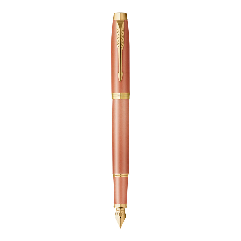 Parker IM Writing Rituals Fountain Pen Orange Lacquer and Gold Trim Medium Nib