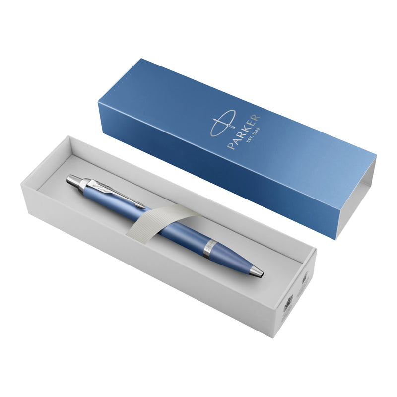 Parker IM Writing Rituals Ballpoint Pen Blue Lacquer and Chrome Trim Medium Tip