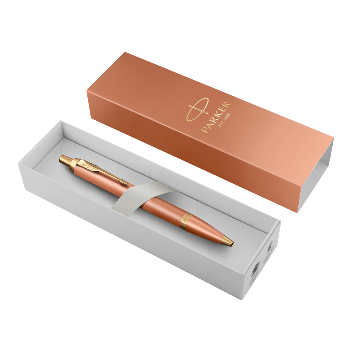 Parker IM Writing Rituals Ballpoint Pen Orange Lacquer and Gold Trim Medium Tip