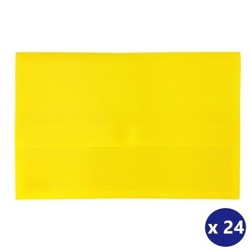 Bantex FC Hook & Loop Document Wallet PolyDoc Yellow Box of 24