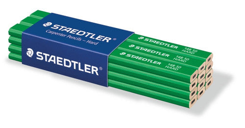 Staedtler Carpenters Pencils Hard 6H Green Lacquer Box of 12 148 50