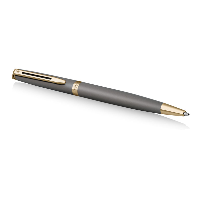 Waterman Hemisphere Metallic Grey Gold Trim Ballpoint Pen Medium Tip