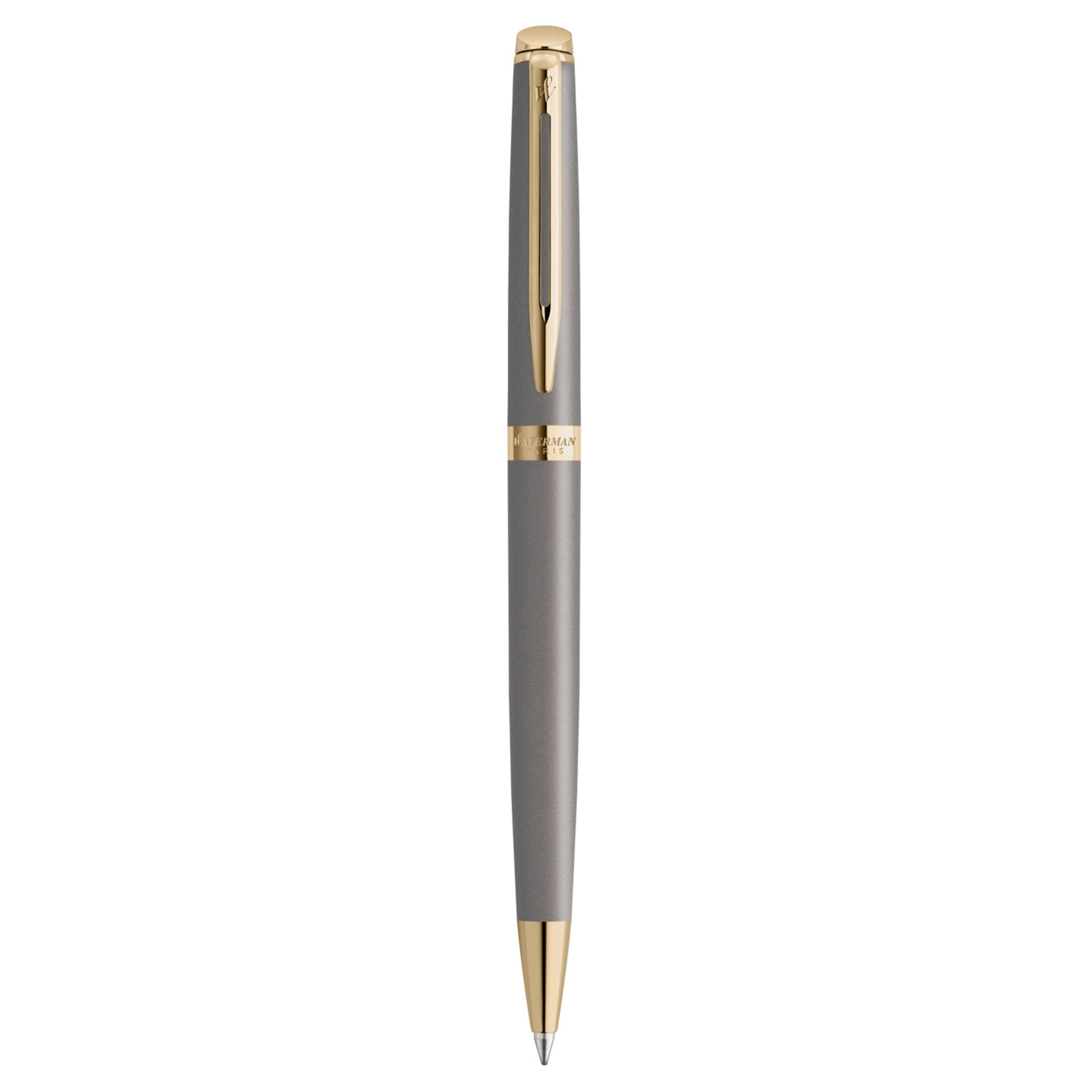 Waterman Hemisphere Metallic Grey Gold Trim Ballpoint Pen Medium Tip