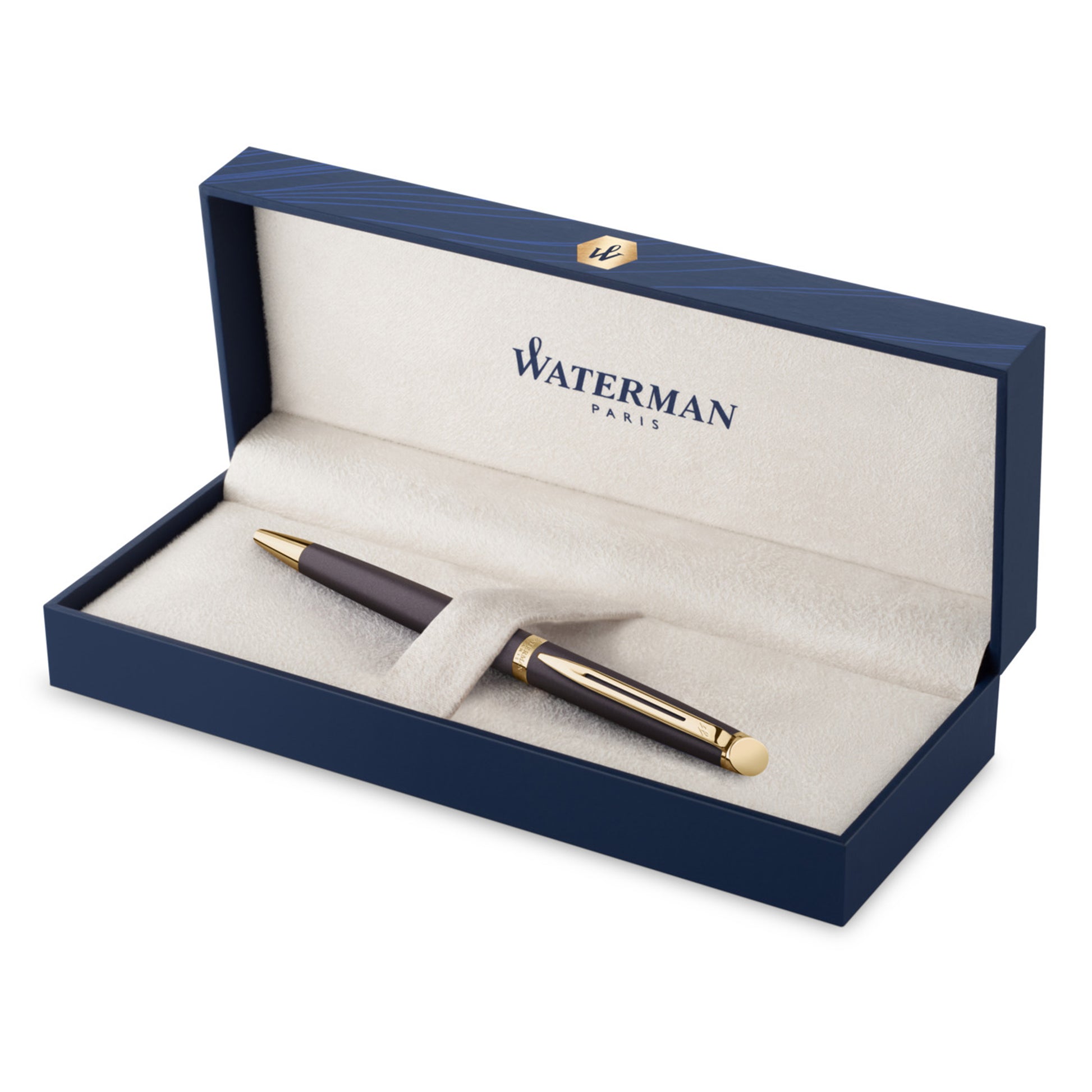 Waterman Hemisphere Metallic Black Gold Trim Ballpoint Pen Medium