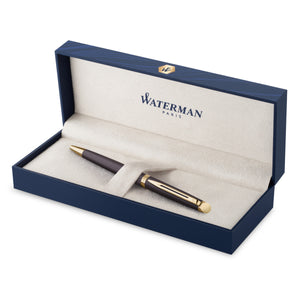 Waterman Hemisphere Metallic Black Gold Trim Ballpoint Pen Medium