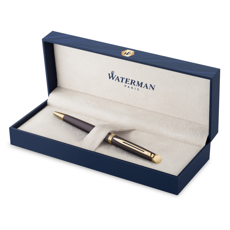 Waterman Hemisphere Metallic Black Gold Trim Ballpoint Pen Medium
