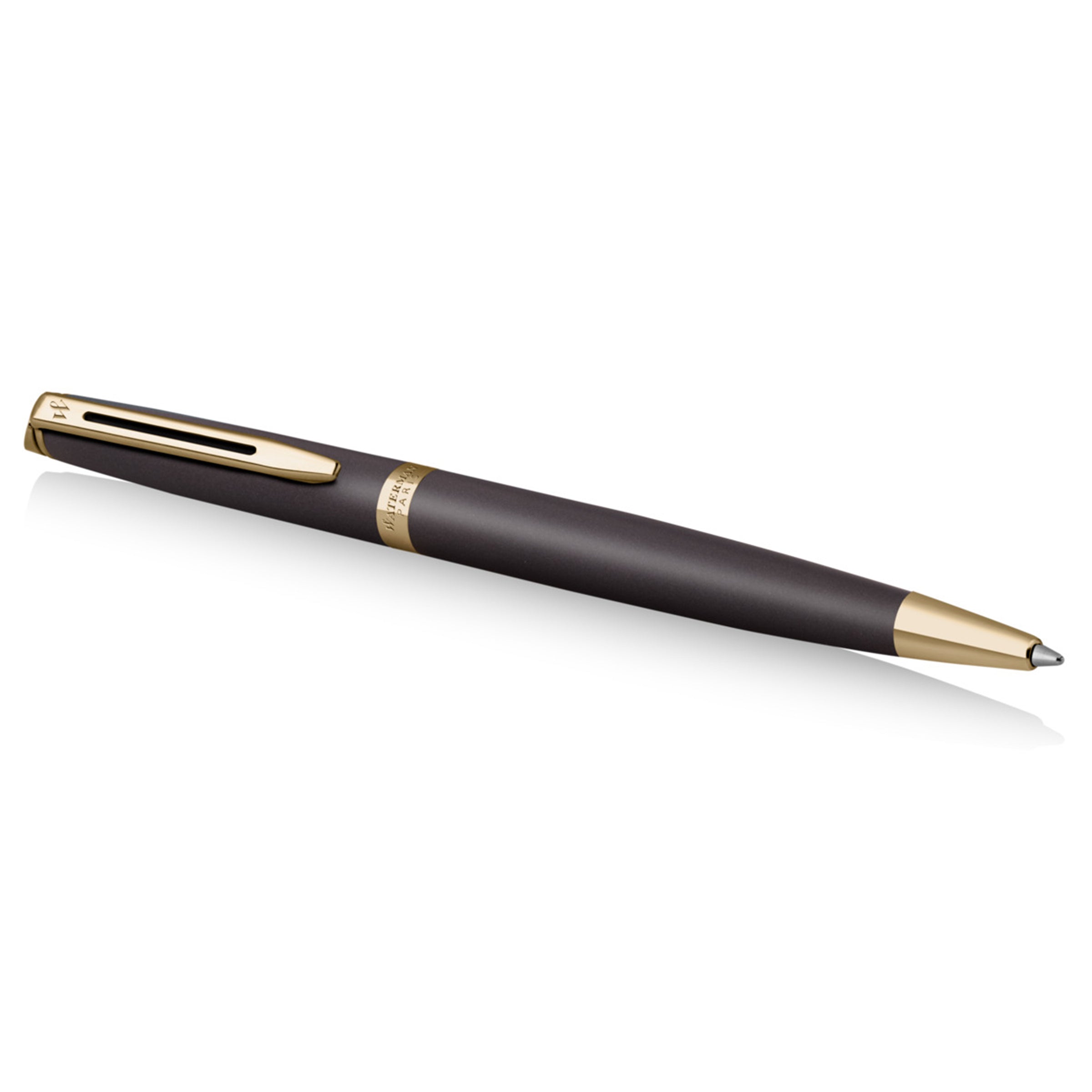 Waterman Hemisphere Metallic Black Gold Trim Ballpoint Pen Medium
