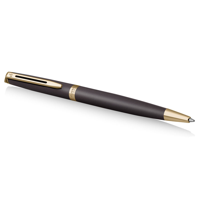 Waterman Hemisphere Metallic Black Gold Trim Ballpoint Pen Medium