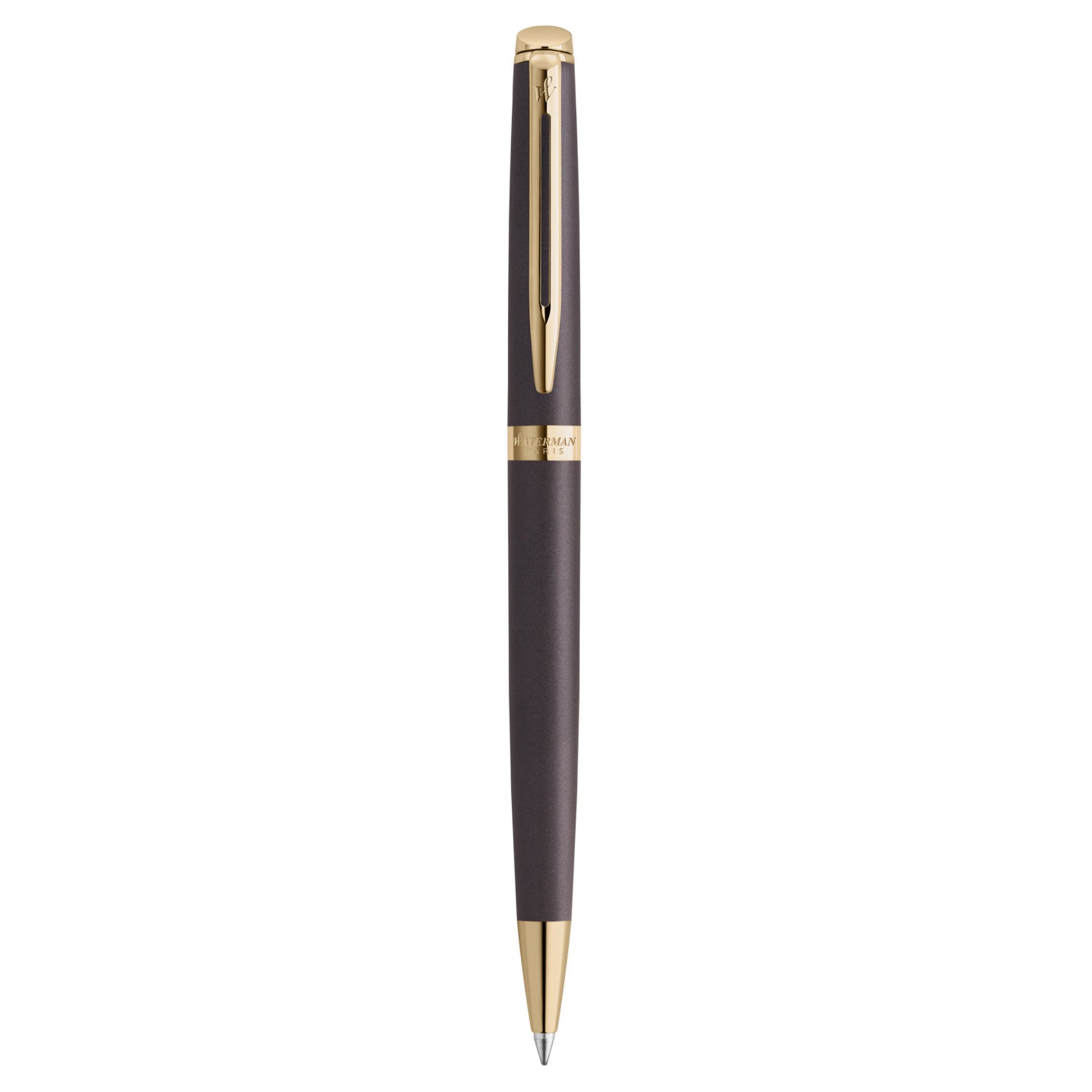 Waterman Hemisphere Metallic Black Gold Trim Ballpoint Pen Medium