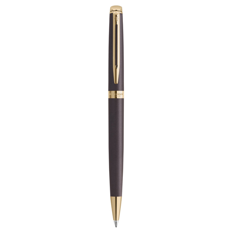 Waterman Hemisphere Metallic Black Gold Trim Ballpoint Pen Medium