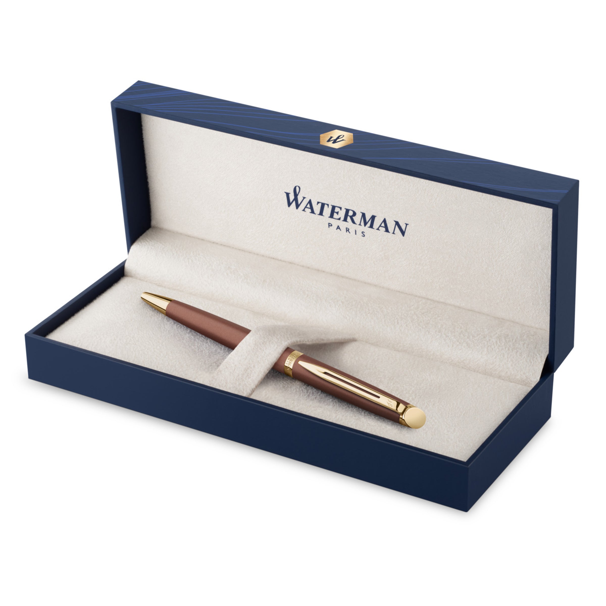 Waterman Hemisphere Metallic Copper Gold Trim Ballpoint Pen Medium