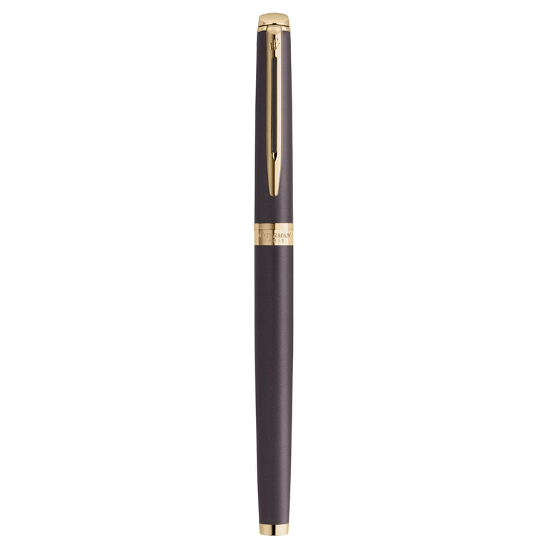 Waterman Hemisphere Metallic Black Gold Trim Fountain Pen Medium Nib