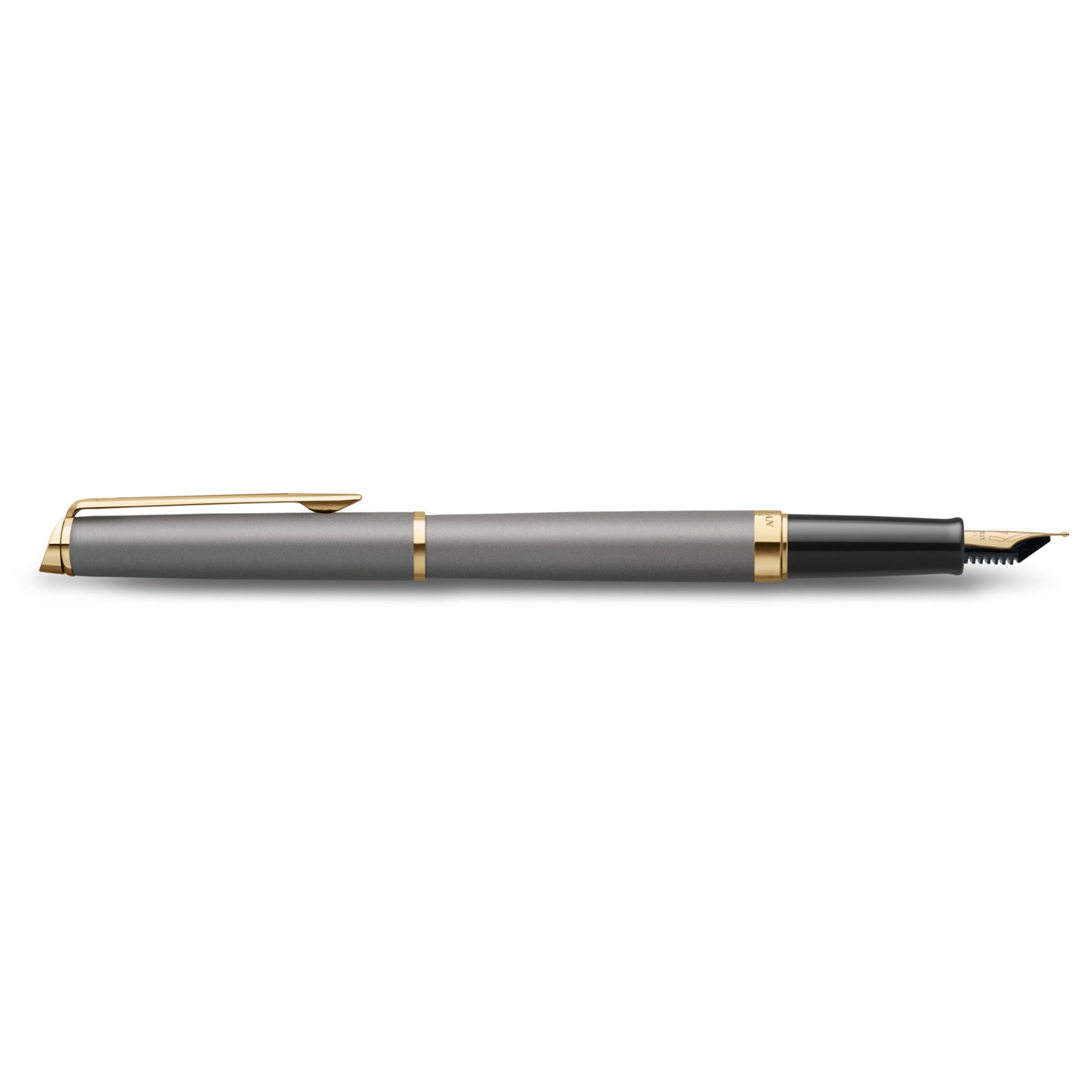 Waterman Hemisphere Metallic Grey Gold Trim Fountain Pen Medium Nib