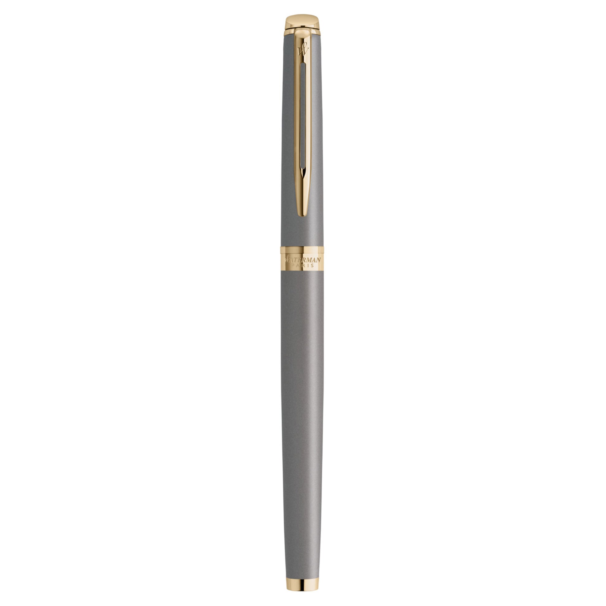 Waterman Hemisphere Metallic Grey Gold Trim Fountain Pen Medium Nib