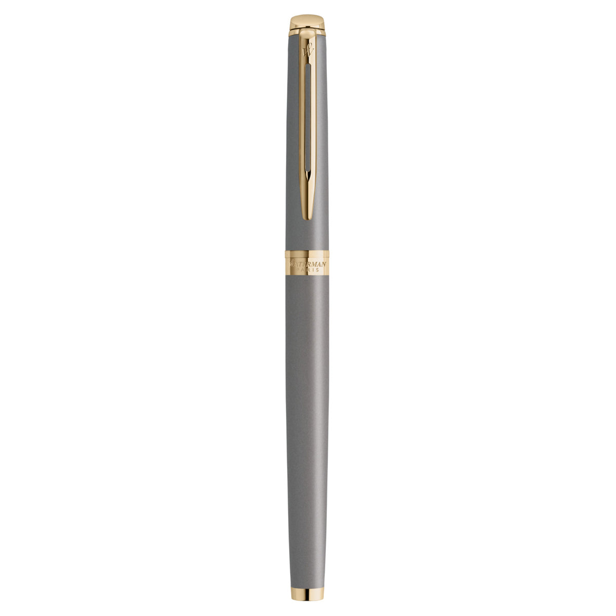 Waterman Hemisphere Metallic Grey Gold Trim Fountain Pen Medium Nib