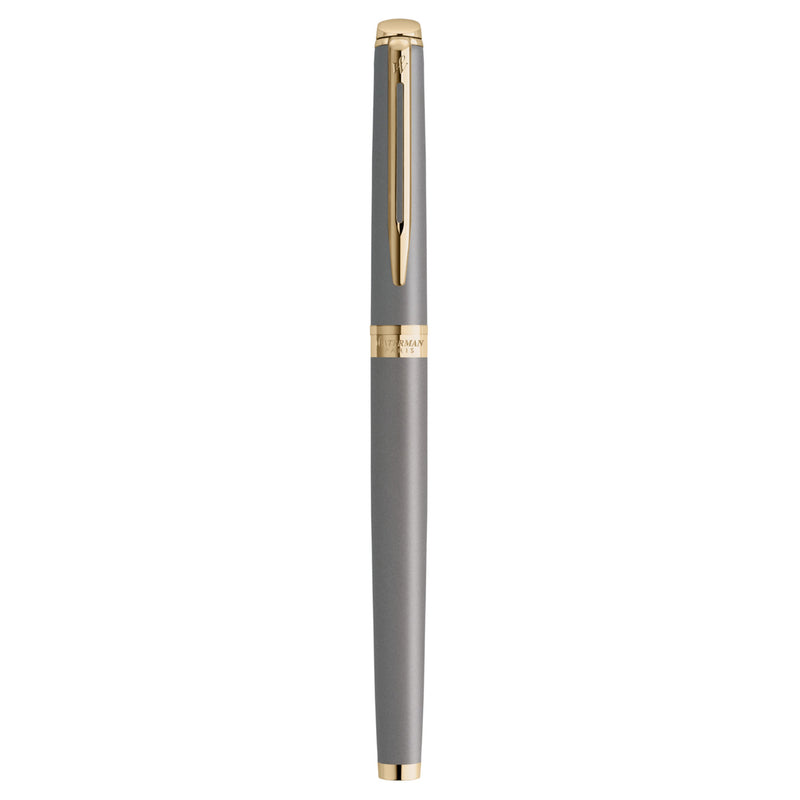Waterman Hemisphere Metallic Grey Gold Trim Fountain Pen Medium Nib