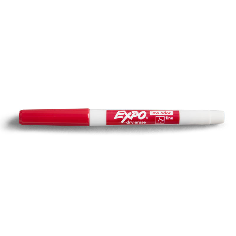 Expo 86002 Low Odour Dry Erase Markers Fine Tip Red Box 12