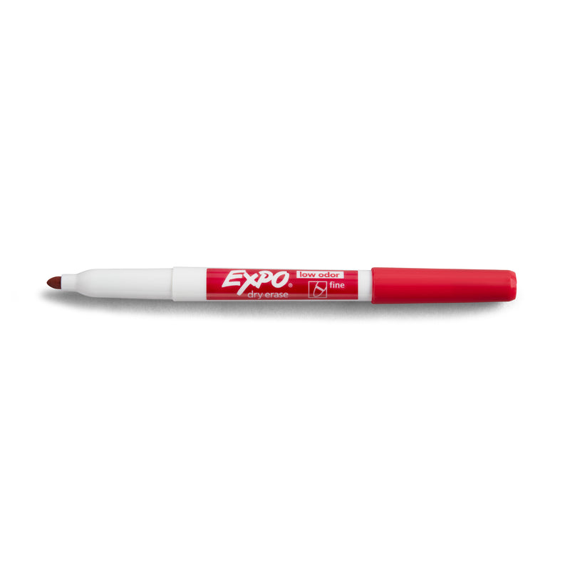 Expo 86002 Low Odour Dry Erase Markers Fine Tip Red Box 12