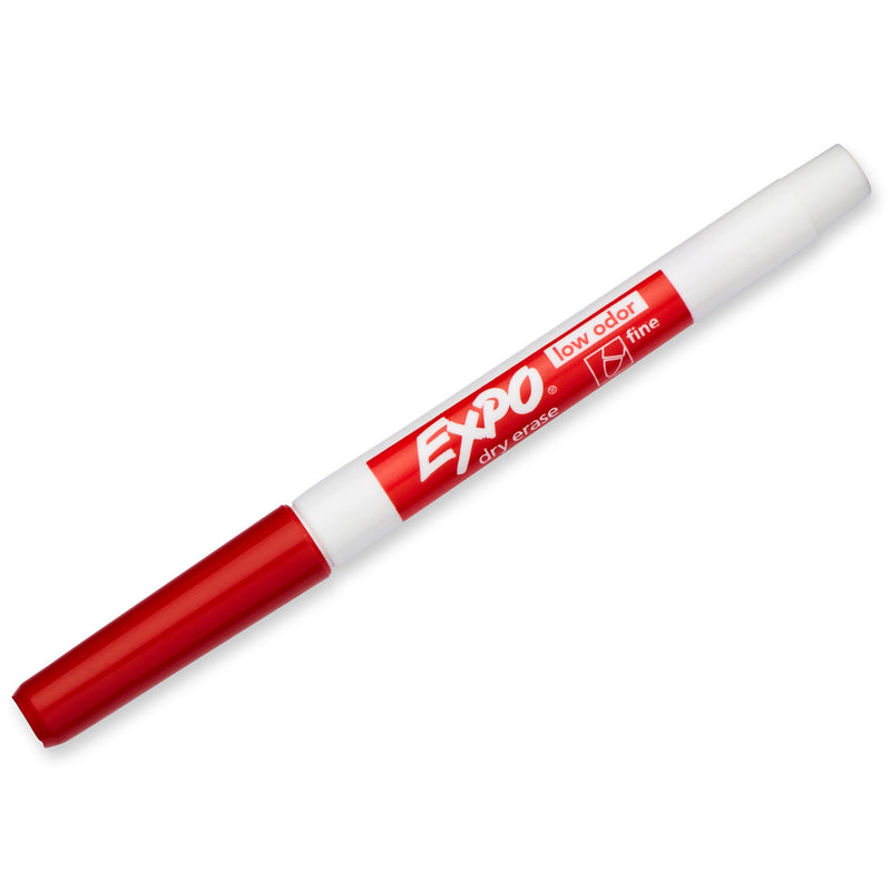 Expo 86002 Low Odour Dry Erase Markers Fine Tip Red Box 12
