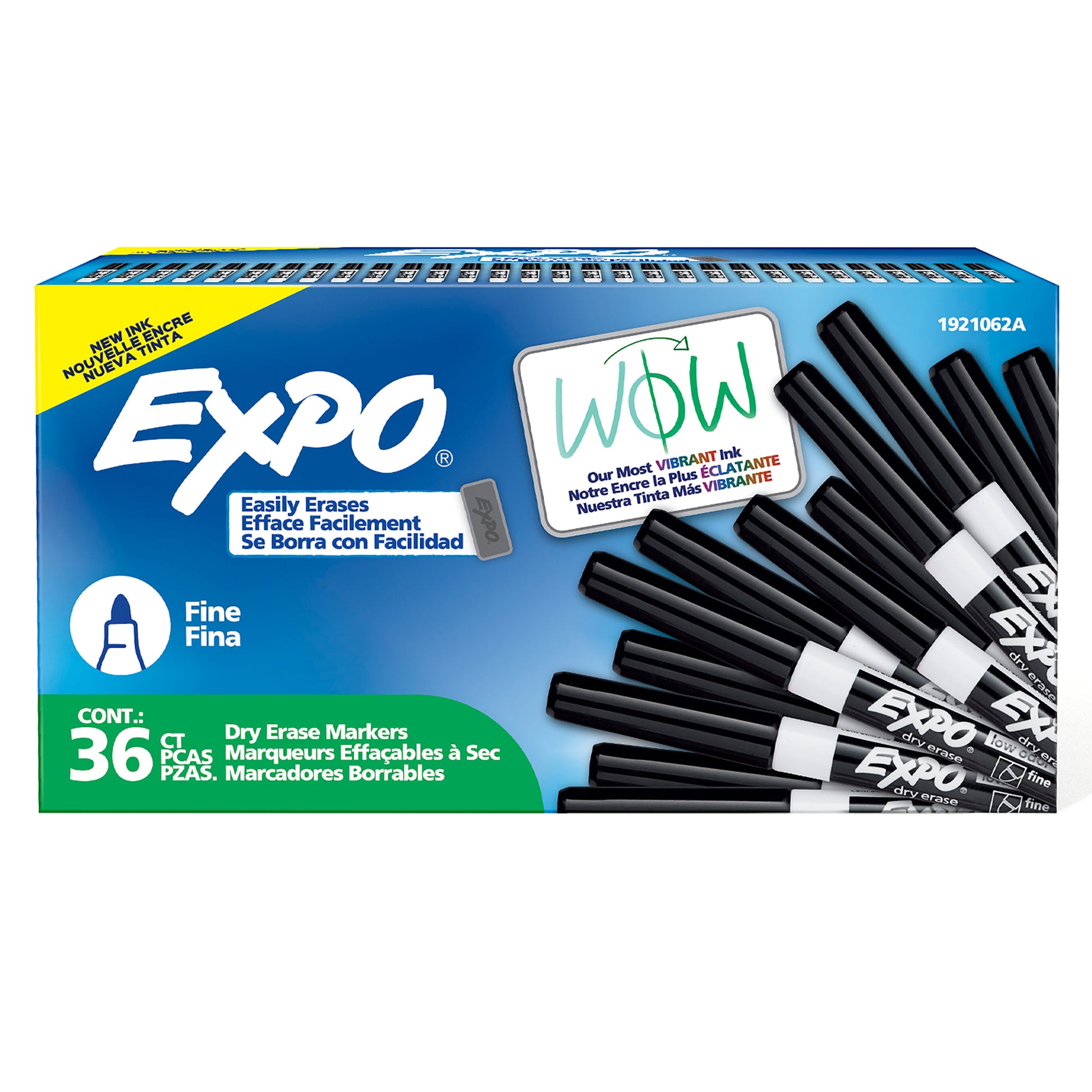 Expo Low Odour Dry Erase Whiteboard Markers Fine Tip Black Box 36