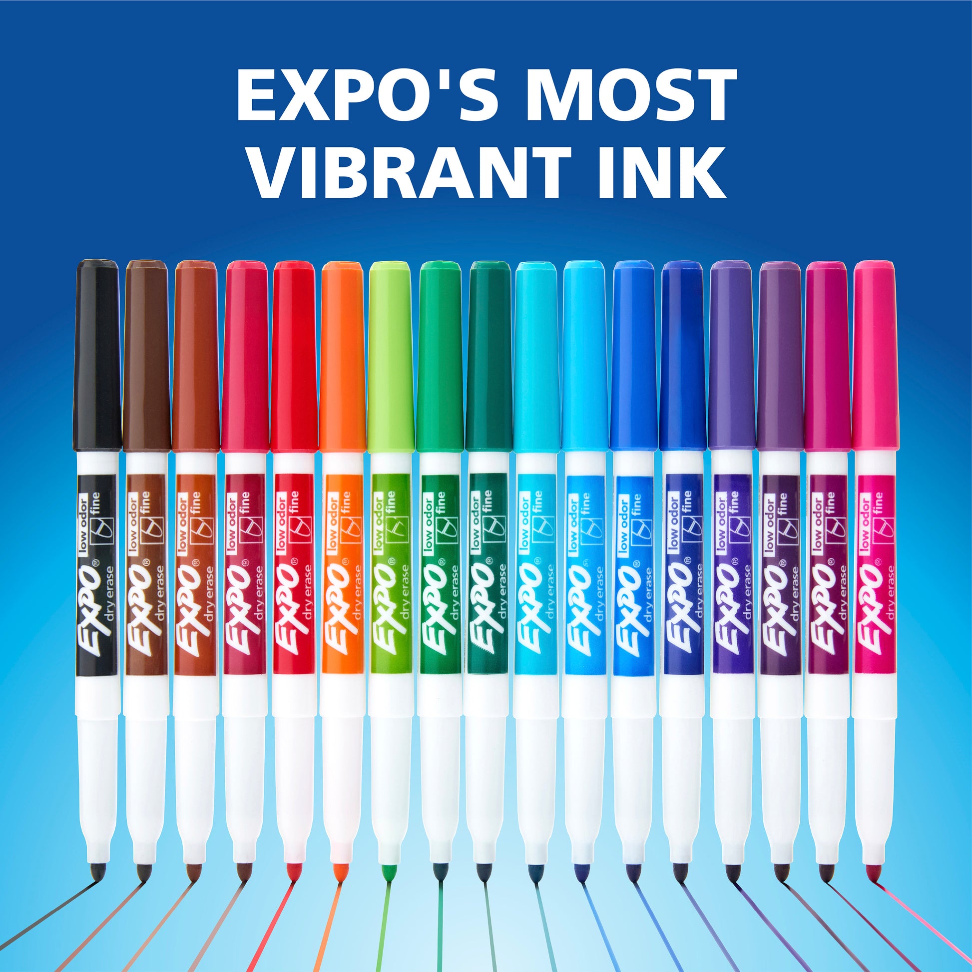 Expo Low Odour Dry Erase Whiteboard Markers Fine Tip Black Box 36