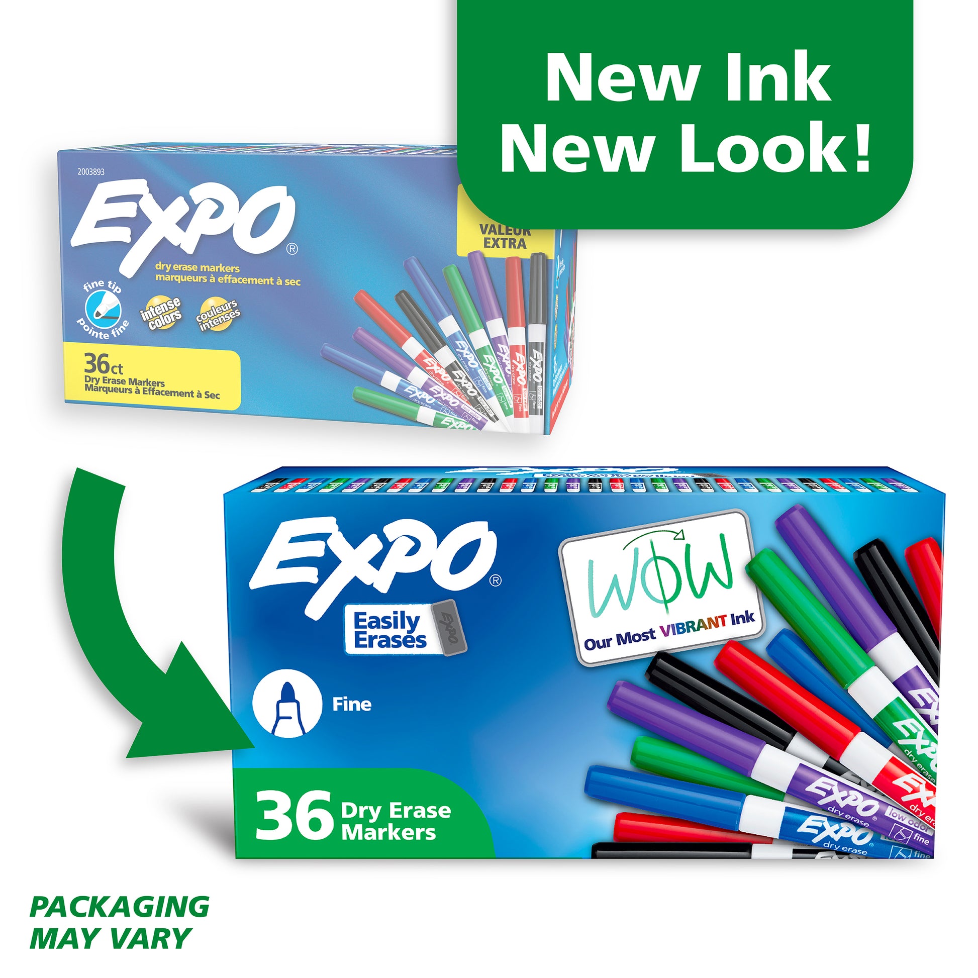 Expo Low Odour Dry Erase Whiteboard Markers Fine Tip Assorted Box 36
