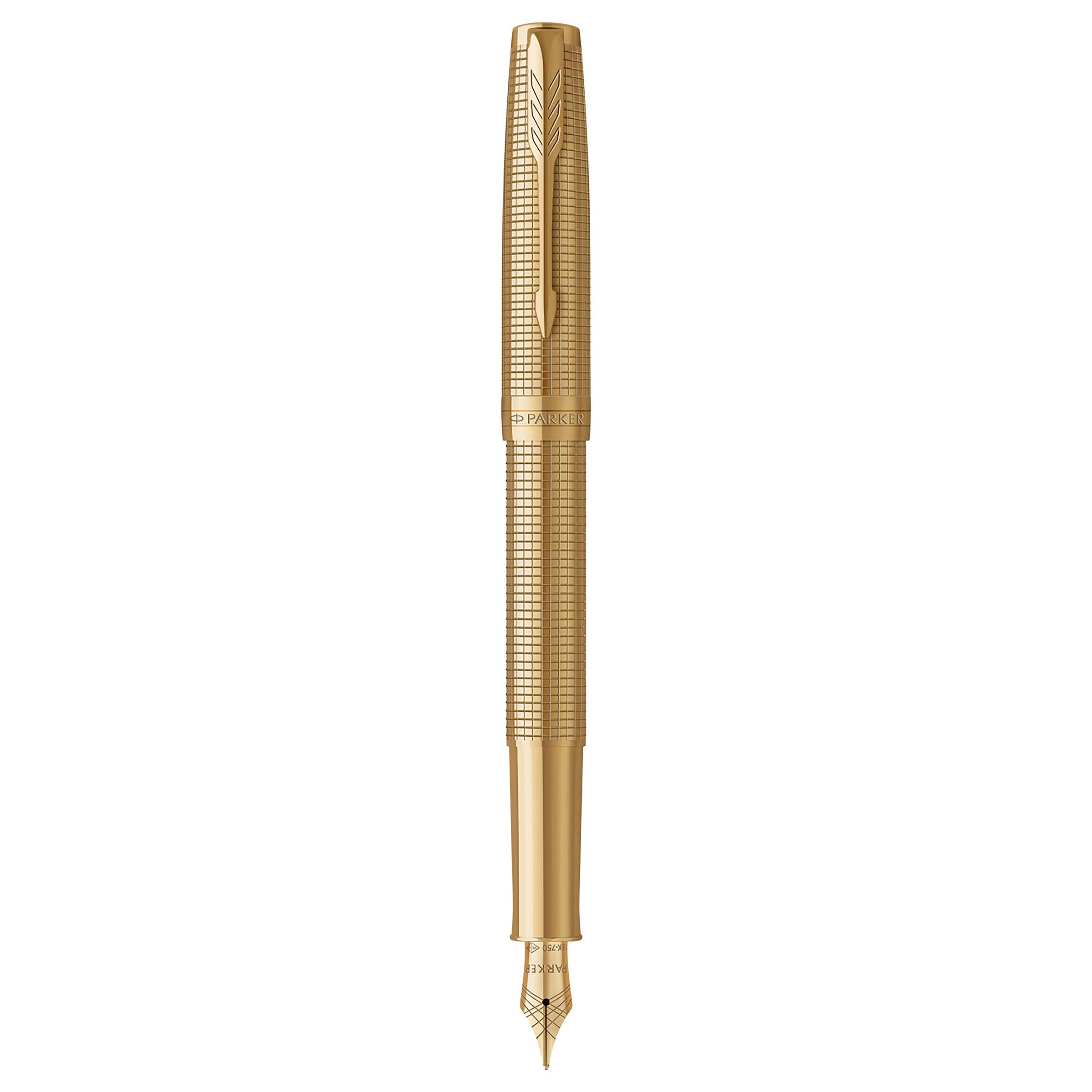 Parker Sonnet Cisele Fountain Pen Golden Gold Trim Fine Nib