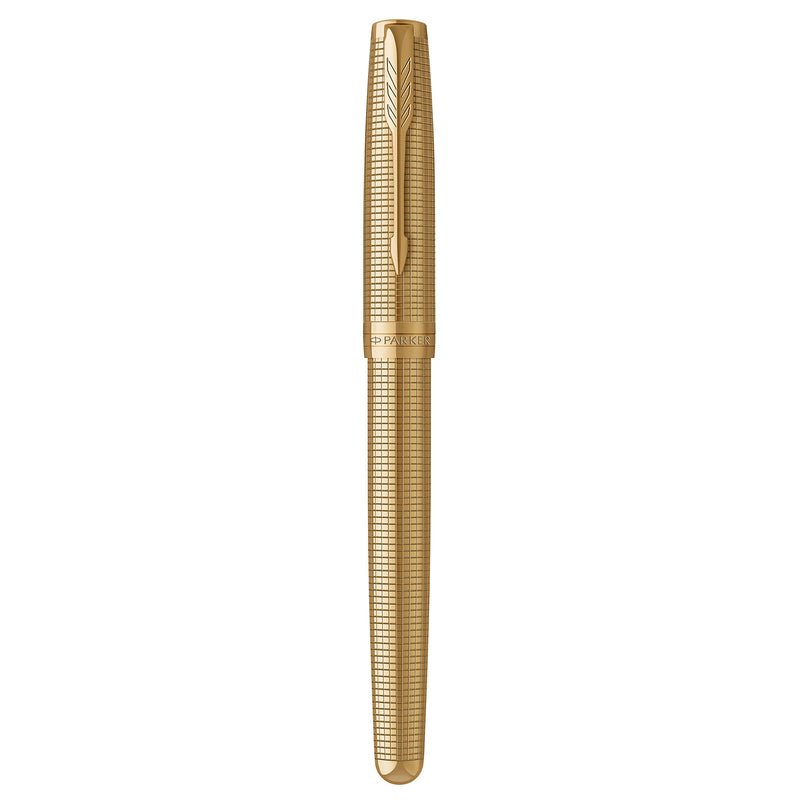 Parker Sonnet Cisele Fountain Pen Golden Gold Trim Fine Nib