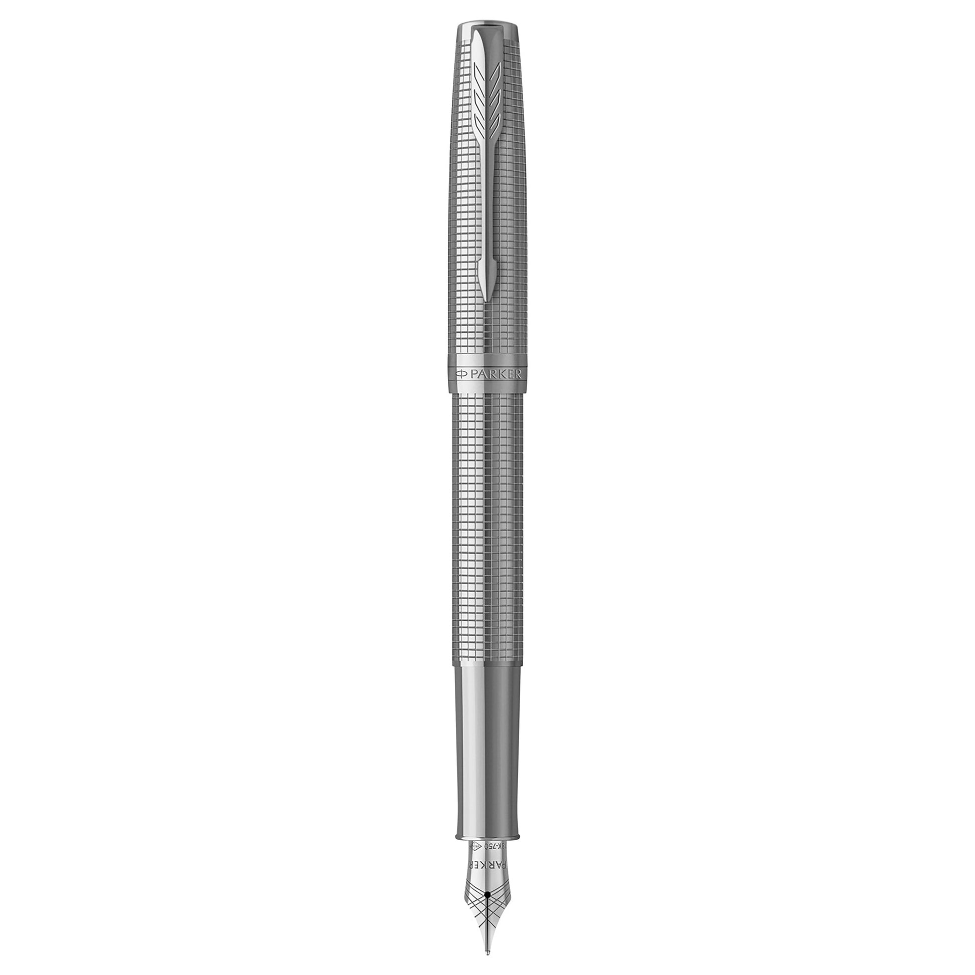 Parker Sonnet Cisele Fountain Pen Palladium Chrome Trim Fine Nib