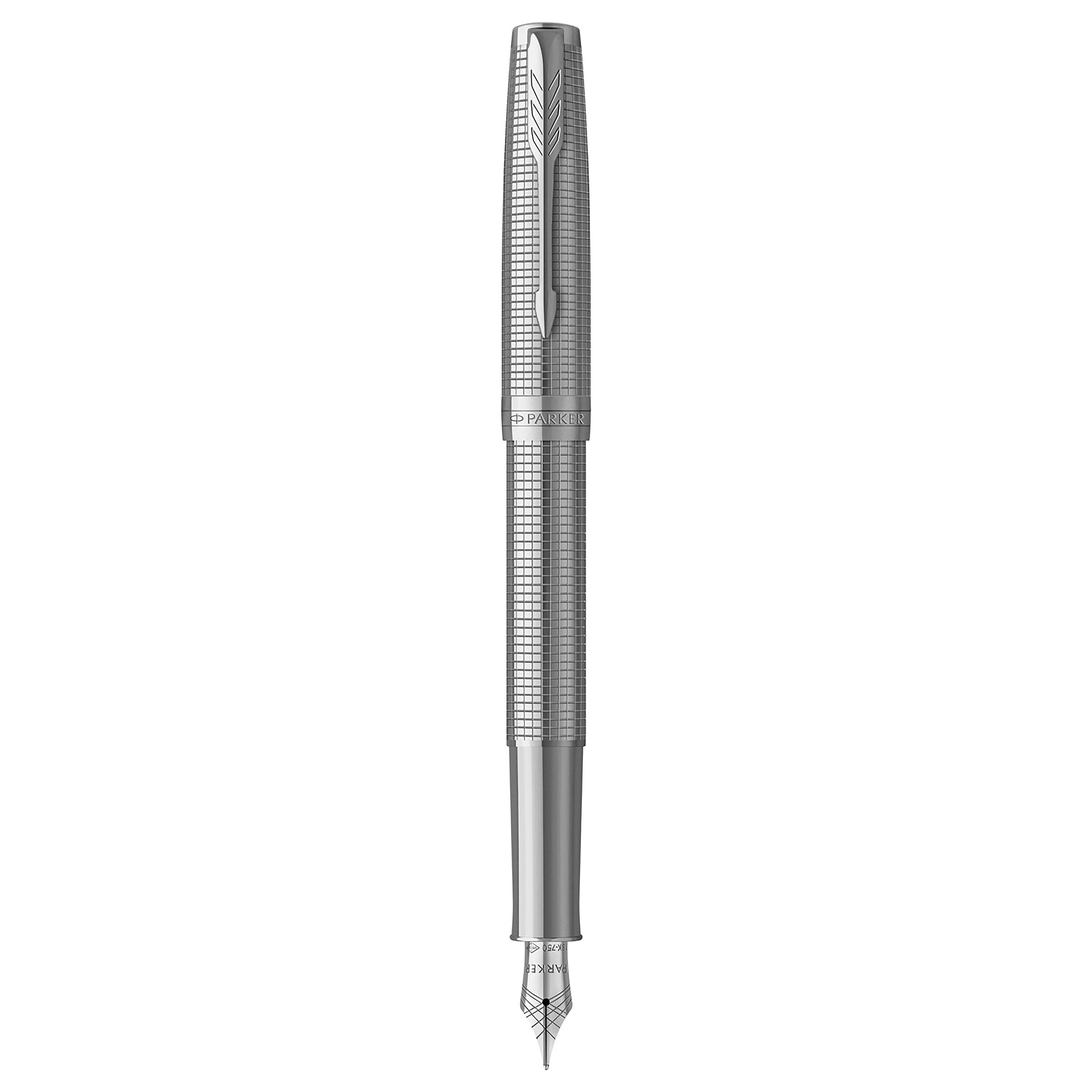 Parker Sonnet Cisele Fountain Pen Palladium Chrome Trim Fine Nib
