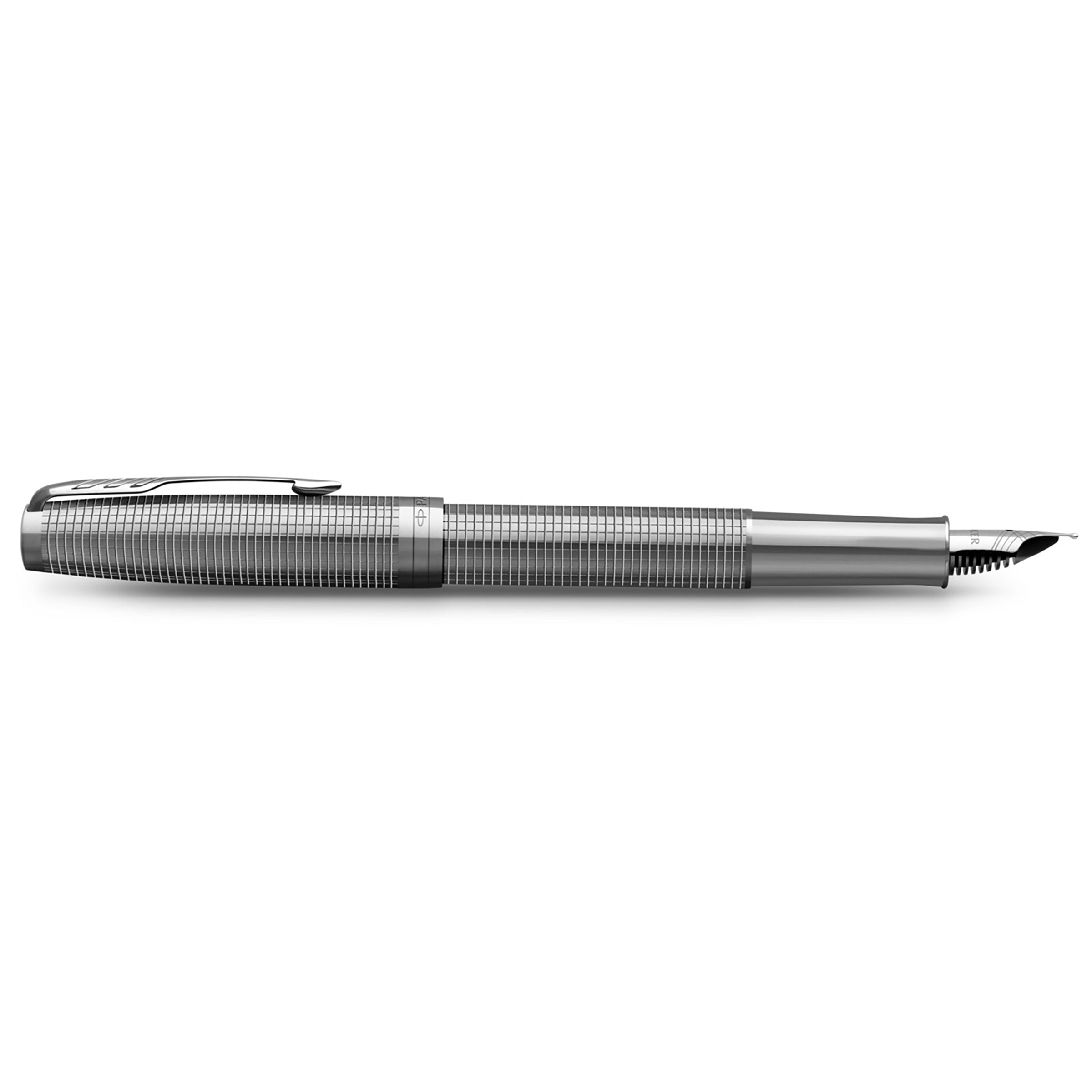 Parker Sonnet Cisele Fountain Pen Palladium Chrome Trim Fine Nib