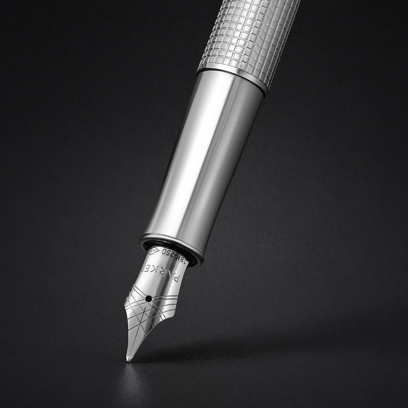 Parker Sonnet Cisele Fountain Pen Palladium Chrome Trim Fine Nib