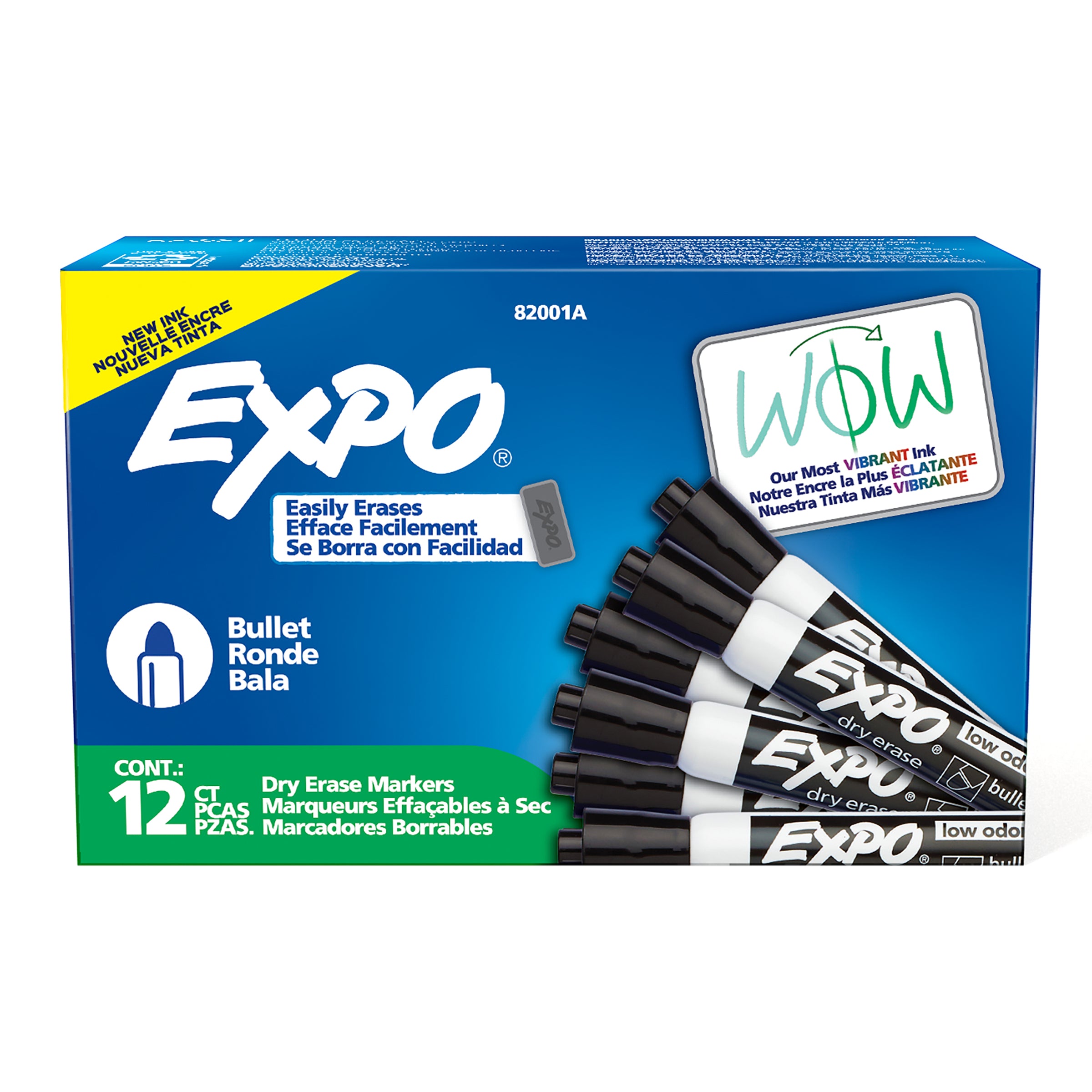 Expo Whiteboard Marker Black In Bullet Tip Box Of 12