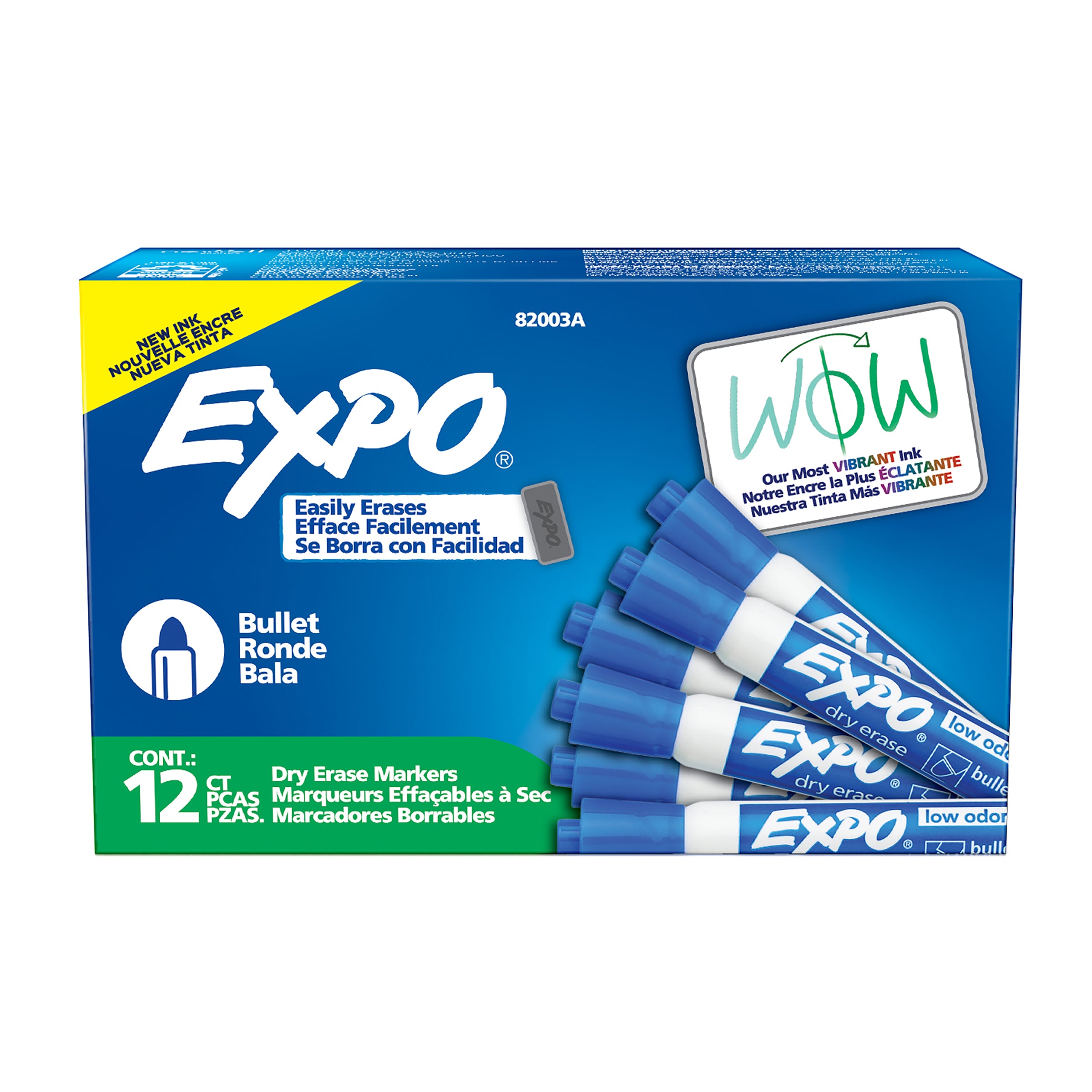 Expo Whiteboard Marker Blue Bullet Tip Box of 12