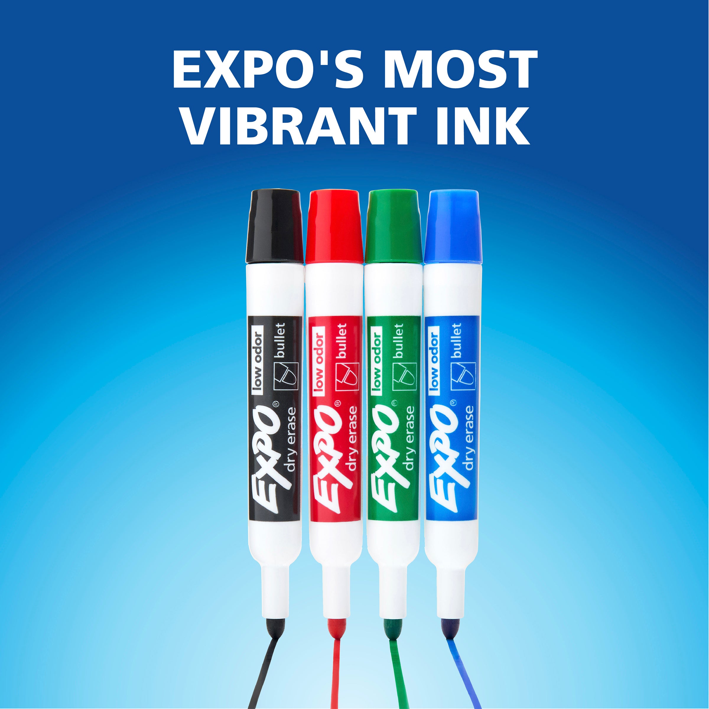 Expo Whiteboard Marker Blue Bullet Tip Box of 12
