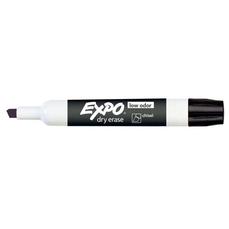 Expo Whiteboard Marker Black In Chisel Tip Box Of 12