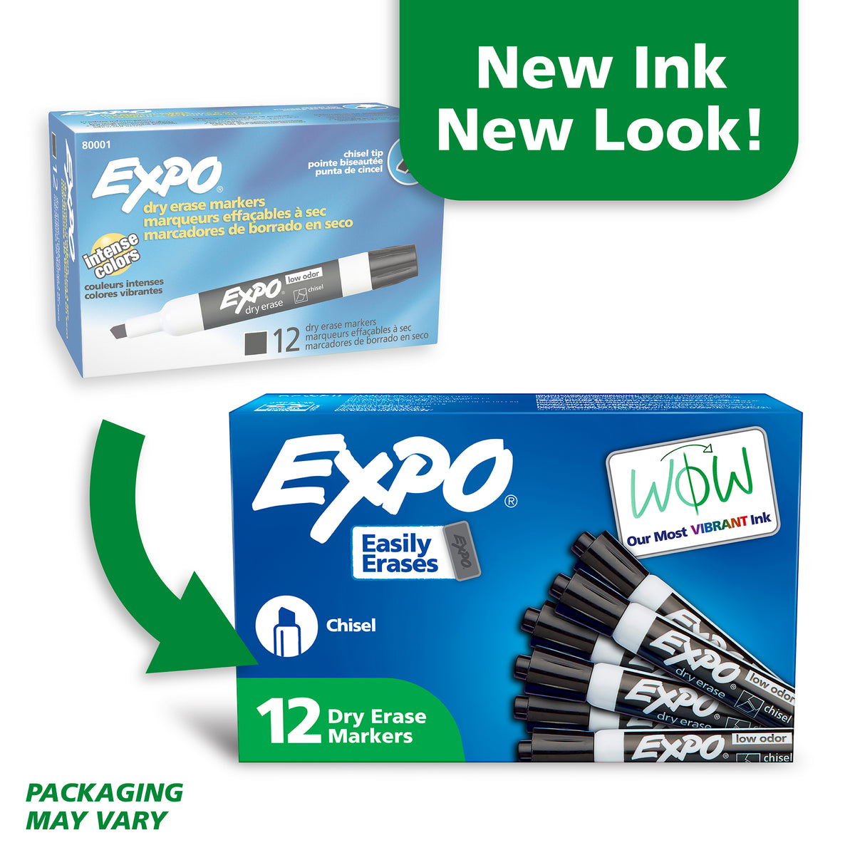 Expo Whiteboard Marker Black In Chisel Tip Box Of 12