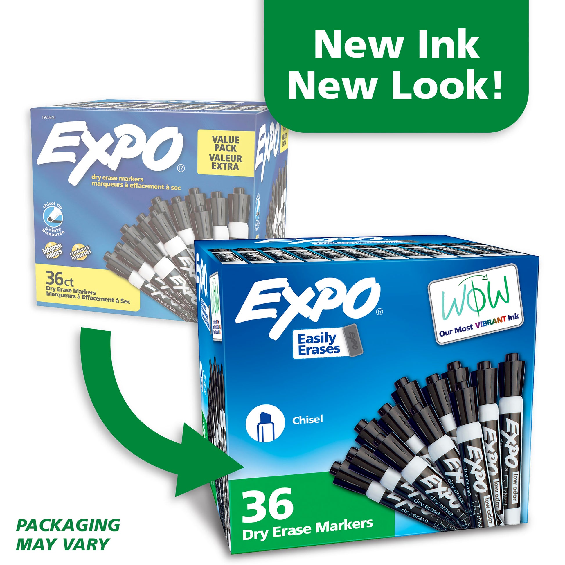Expo Low Odour Dry Erase Whiteboard Markers Chisel Tip Black Box 36