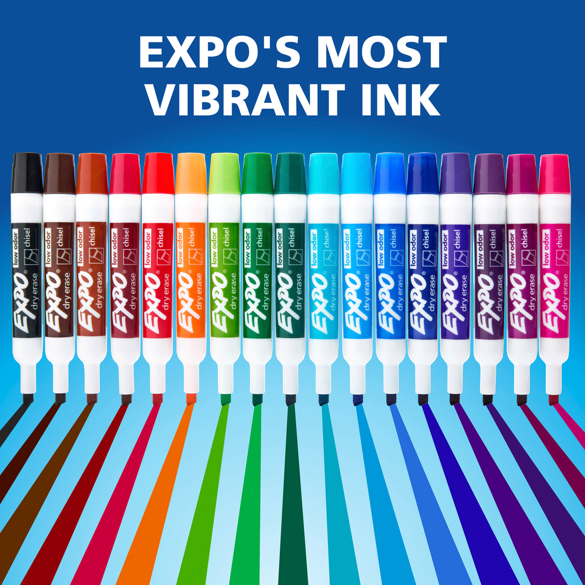 Expo Low Odour Dry Erase Whiteboard Markers Chisel Tip Black Box 36