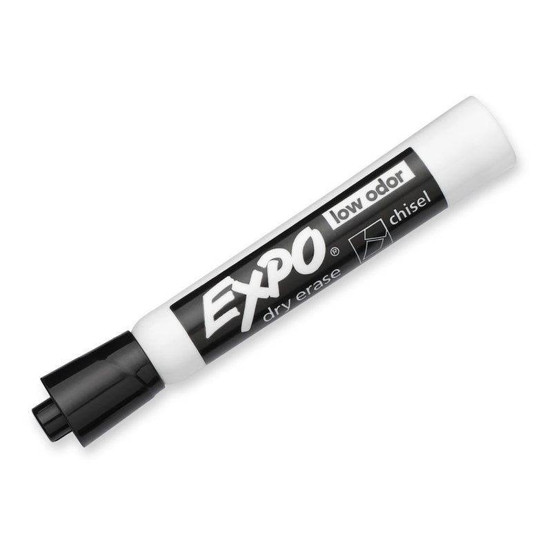 Expo Low Odour Dry Erase Whiteboard Markers Chisel Tip Black Box 36