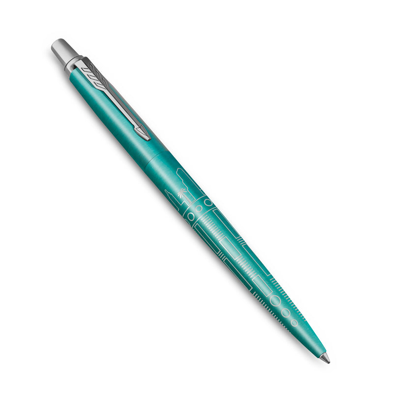 Parker Jotter SE Global Icons Ballpoint Pen Miami Turquoise Lacquer and Chrome Trim Medium Tip